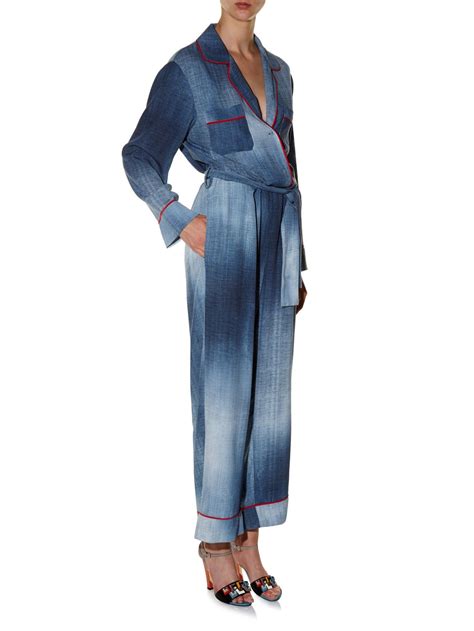 fendi print jumpsuit|Fendi denim dresses.